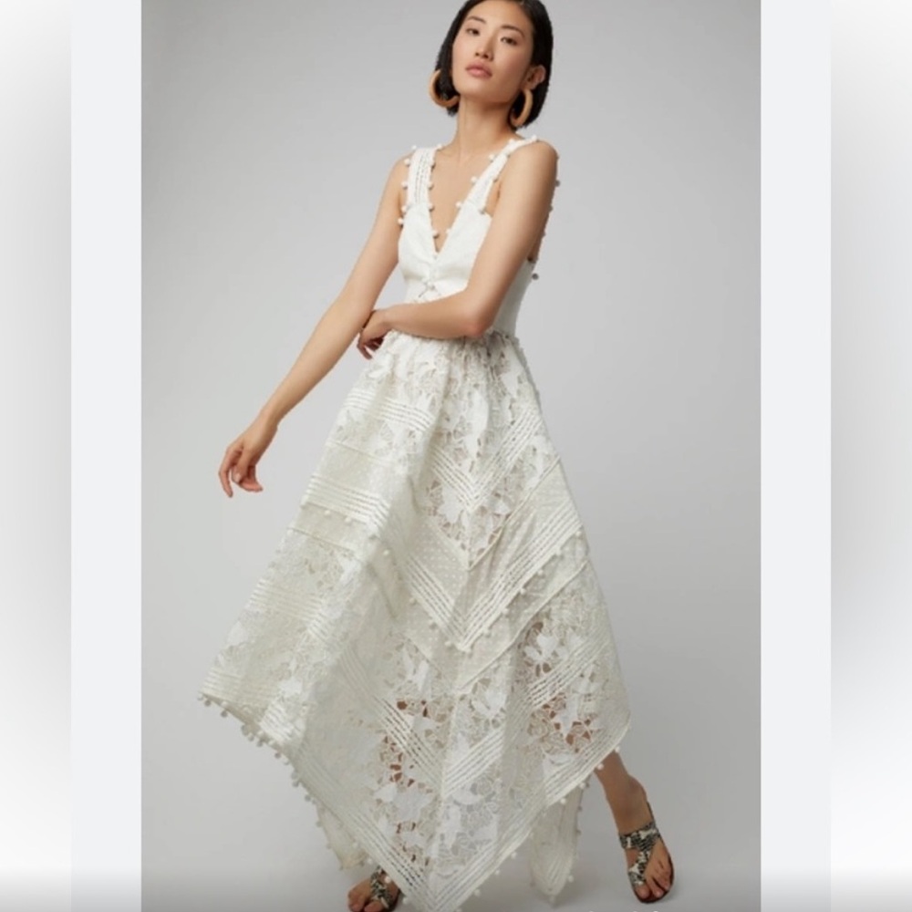 Zimmermann Corsage Embellished Silk-blend Midi Dress
